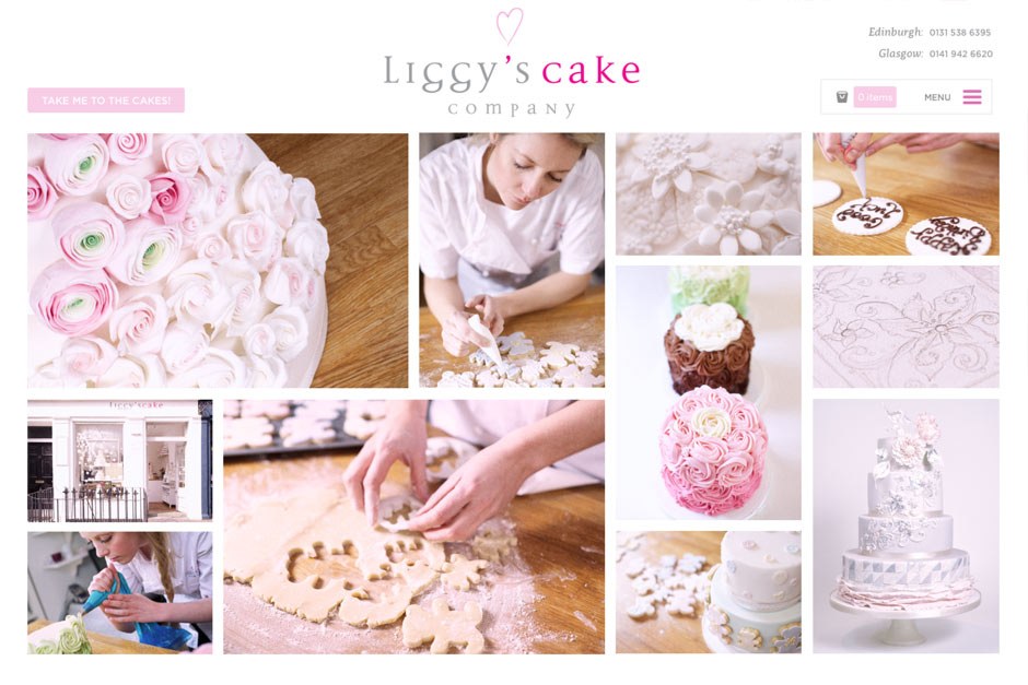 Liggy's Cakes - Ecommerce website for a small business in Edinburgh