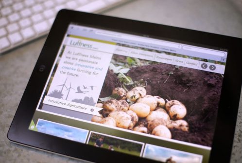 Luffness Mains website showcasing innovative agriculture